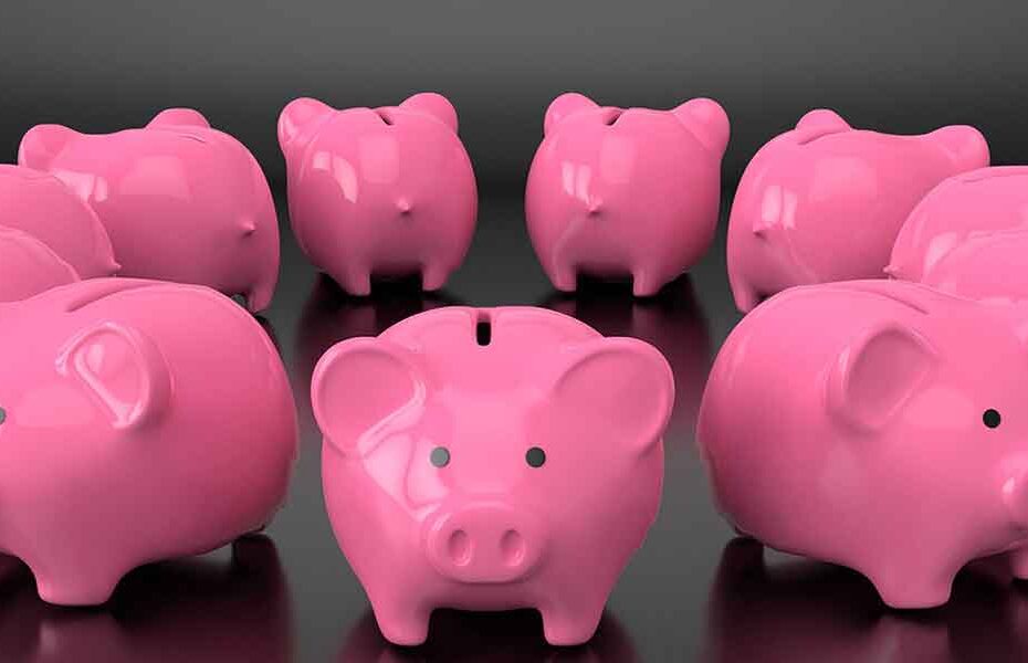 piggy banks in a circle
