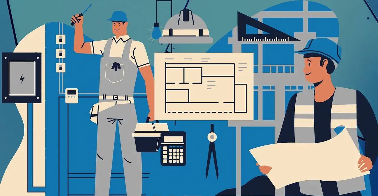builders following a blueprint