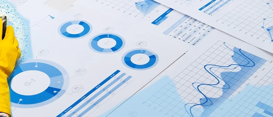 hand cleaning financial documents